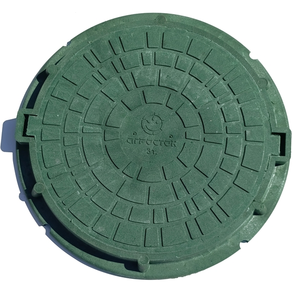 Люк полимерно-композитный легкий 760/630/60 мм 3 т (зеленый) Агросток 28334